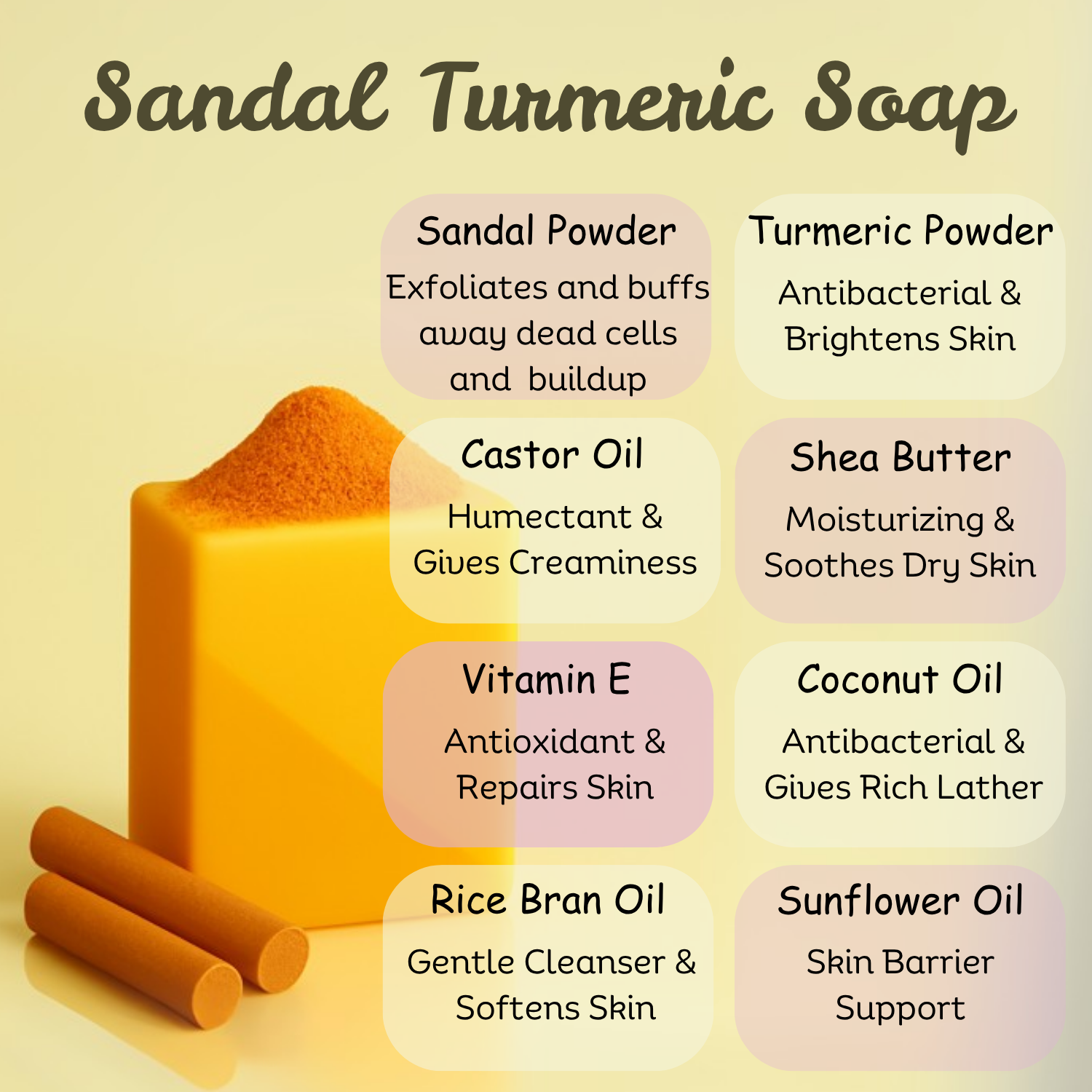 Sandal Turmeric Soap - Image 2